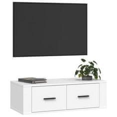 Vidaxl Závěsná TV skříňka bílá 80 x 36 x 25 cm kompozitní dřevo