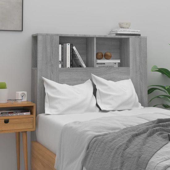 Greatstore Čelo postele s úložným prostorem šedé sonoma 100x18,5x104,5 cm