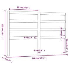 Greatstore Čelo postele medově hnědé 146 x 4 x 100 cm masivní borovice