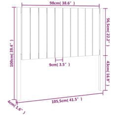 Vidaxl Čelo postele bílé 105,5 x 4 x 100 cm masivní borovice