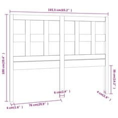 Greatstore Čelo postele medově hnědé 165,5 x 4 x 100 cm masivní borovice