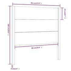 Greatstore Čelo postele šedé 96 x 4 x 100 cm masivní borovice