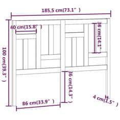 Vidaxl Čelo postele 185,5 x 4 x 100 cm masivní borovice