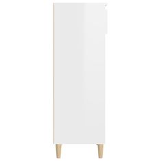 Greatstore Botník bílý s vysokým leskem 40 x 36 x 105 cm kompozitní dřevo