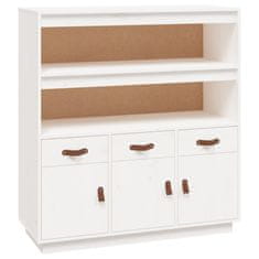 Greatstore Skříň highboard bílá 100 x 40 x 108,5 cm masivní borové dřevo