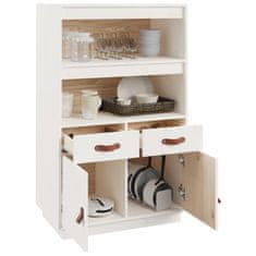 Greatstore Skříň highboard bílá 67 x 40 x 108,5 cm masivní borové dřevo