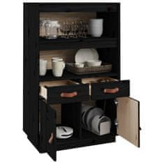 Greatstore Skříň highboard černá 67 x 40 x 108,5 cm masivní borové dřevo