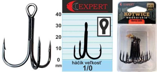 Expert Trojháček s protihrotem 1215 černý č.1/0 6ks