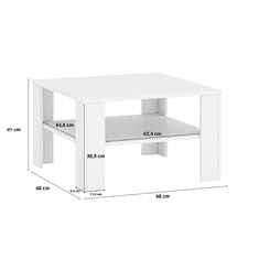 Target Home Konferenční stolek do obývacího pokoje 68x68 cm, bílý