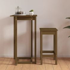 Greatstore Barový stolek medově hnědý 60x60x110 cm masivní borové dřevo