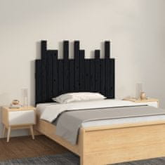Vidaxl Nástěnné čelo postele černé 95,5x3x80 cm masivní borové dřevo