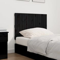 Greatstore Nástěnné čelo postele černé 95,5x3x60 cm masivní borové dřevo
