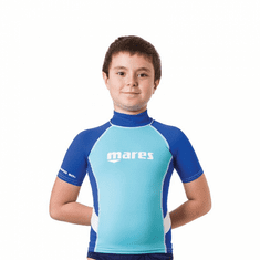 Mares Chlapecké lycrové triko RASHGUARD JUNIOR, krátký rukáv modrá M (10/11 let)