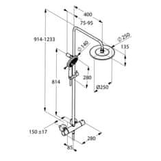 Kludi Sprchový systém Thermostat Dual Shower System KLUDI FRESHLINE, DN15