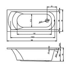 Riho Akrylátová vana RIHO Miami, obdelníková, 1600*700, bílá, BB60