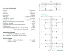 ELVL Teplovodní vysoušeč obuvi BO - TOP, 660x1000x150, stříbrná, výkon 450 Wattů