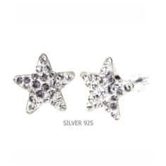 Levien Náušnice sparkly STAR PU 10mm - CRYSTAL