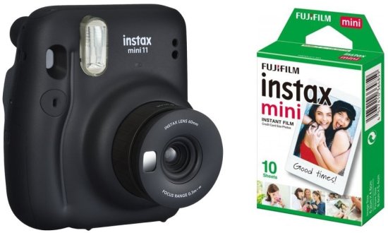 FujiFilm Instax MINI 11, šedá + 10ks fotografie (70100148290)