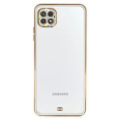 IZMAEL Stylové pouzdro s diamanty pro Samsung Galaxy A22 5G- Zlatá KP25476