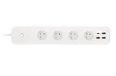 iGET HOME Power 4 USB - WiFi chytrá prodlužka 4x 230V + 4x USB, samostatná, měření spotřeby, 3680W