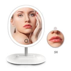 iQtech iMirror Charging, kosmetické Make-Up zrcátko nabíjecí s LED osvětlením, bílé