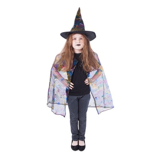 Rappa Dětský plášť s pavučinou čarodějnice s kloboukem