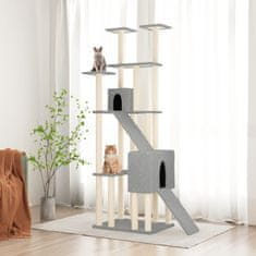 Petromila Škrabadlo pro kočky se sisalovými sloupky světle šedé 190 cm
