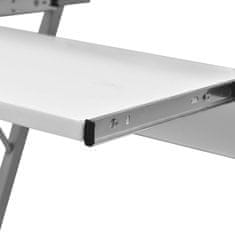 shumee Kompaktní počítačový stůl s vysouvací deskou na klávesnici bílý