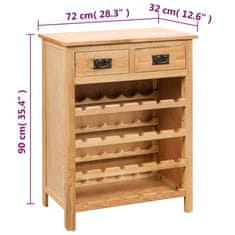 Petromila Skříňka na víno 72 x 32 x 90 cm masivní dubové dřevo