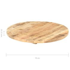 Greatstore Stolní deska masivní mangovníkové dřevo kulatá 25–27 mm 70 cm