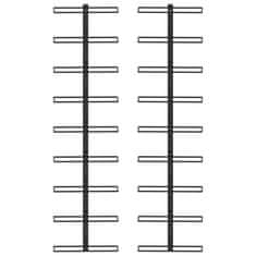 Vidaxl Nástěnný stojan na víno na 18 lahví 2 ks černý železo