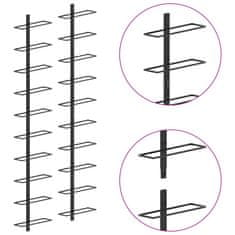 Vidaxl Nástěnný stojan na víno na 20 lahví 2 ks černý kov