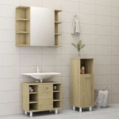 Vidaxl 3dílný set koupelnového nábytku dub sonoma dřevotříska