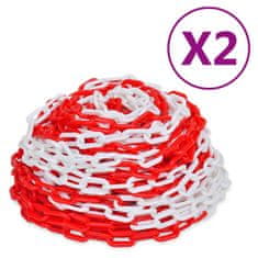 Petromila Výstražné řetězy 2 ks červeno-bílé plast 30 m