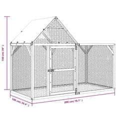 Vidaxl Kurník 200x100x150 cm impregnované masivní borové dřevo