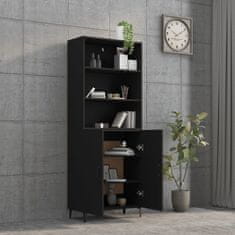 Greatstore Skříň highboard černá kompozitní dřevo