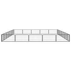 Petromila 24panelová ohrádka pro psy černá 100 x 50 cm práškovaná ocel