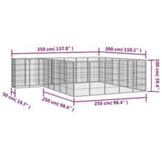 Petromila 26panelová ohrádka pro psy černá 50 x 100 cm práškovaná ocel