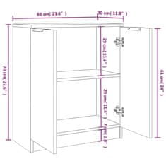 Greatstore Příborníky 2 ks bílé lesklé 60 x 30 x 70 cm kompozitní dřevo