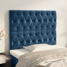 Vidaxl Čelo postele 2 ks tmavě modré 90x7x78/88 cm samet