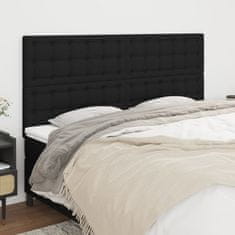 Greatstore Čelo postele 4 ks černé 80 x 5 x 78/88 cm textil