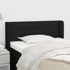 Greatstore Čelo postele typu ušák černé 83 x 16 x 78/88 cm textil