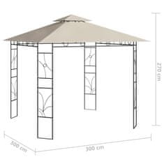 Vidaxl Altán 3 x 3 x 2,7 m krémový 160 g/m²