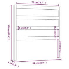 Vidaxl Čelo postele medově hnědé 81 x 4 x 100 cm masivní borovice