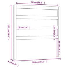 Vidaxl Čelo postele 106 x 4 x 100 cm masivní borovice