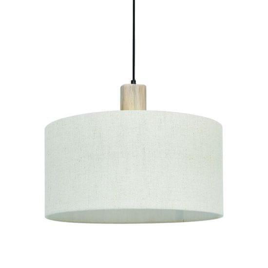 ACA ACA Lighting závěsné svítidlo 1XE27 CHIOS krémová textil plus dřevo D45XH140CM TF20861PC