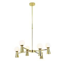 ACA ACA Lighting závěsné svítidlo 6xG9 plus 6xGU10 KIMOLOS zlatá kov plus bílá D72X120CM OD94206PG