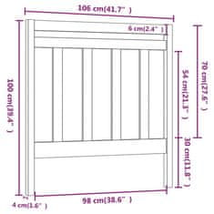 Vidaxl Čelo postele 106 x 4 x 100 cm masivní borovice