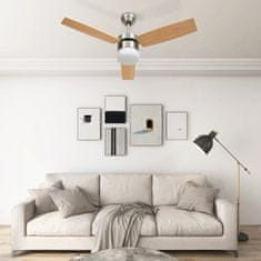 Greatstore Stropní ventilátor světlo a dálkový ovladač 108 cm světle hnědý