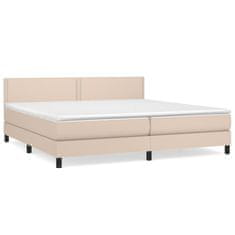 Greatstore Box spring postel s matrací cappuccino 200 x 200 cm umělá kůže